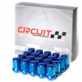 Circuit Performance 12x1 5 Blue Closed End Bulge Acorn Lug Nuts Cone Seat Forged Steel 20 Pieces