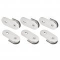 Stainless Steel 180 Degree Glass Clamp 6pcs For 8-12mm Thickness Single Side Round Frameless Corner Bracket Clip Shower Door 
