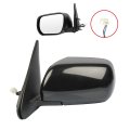 Black Driver Side View Mirror Smooth With Power Adjustment Manual Folding Compatible For 2006-2014 Suzuki Grand Vitara