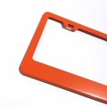 Uframe Set Of 2 License Plate Frames Holders Powder Coated Wide Bottom Style Orange