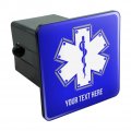 Personalized Custom 1 Line Star Of Life Emt Rn Md Tow Trailer Hitch Cover Plug Insert