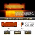 Vipmotoz Full Led Strip Front Side Marker Lights Fender Parking Lamps Compatible With 1982-1992 Chevrolet Camaro Pontiac