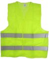 4 Pack Reflective Safety Vest Yellow W 2 Strips For Construction Traffic Warehouse 