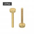 Uxcell 2pcs Brass Knurled Thumb Screws M3x25mm Flat Grip Bolt Knobs Fasteners For Electronic Mechanical