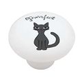 Purrfect Cat High Gloss Ceramic Drawer Knob 