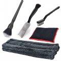 Ehdis Car Interior Detailing Kit Brush Set Car Duster Cleaning With 1200gsm Drying Microfiber Towel Scrubbing Sponge For 