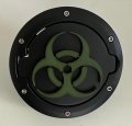 Biohazard Logo In 3d Black With Army Green For Jeep Wrangler Jk Jku Flag Gas Cap Cover Zombie Sytle 