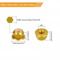 Uxcell Nylon Insert Hex Lock Nuts 10pcs M4 X 0 7mm Aluminum Alloy Self-locking Anodizing Flange Nut For Fasteners Gold