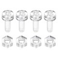 100 Sets Clear Acrylic Screws And Nuts Kit M3 X 8mm Pc Transparent Round Head Phillips Bolts With Hex For Machine Electronic 