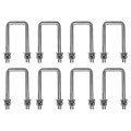 A A Square U Bolts With Hardware For Boat Trailer Electro-galvanized Steel 1 2 Diameter X 2-1 8 4-3 4 2x3 Beam Pack 