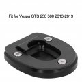 Acouto Motorcycle Kickstand Pad For Vespa Gts 250 300 2013a 2019 Side Stand Extender Enlarger Plate Black