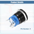 X Autohaux 22mm Car Interior Momentary Push Button Switch Metal Round Start Spst 1no Ac 12-24v White Light