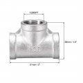 Uxcell Stainless Steel 304 Cast Pipe Fitting 1 2bspt Female Thread Class 150 Tee Shaped Connector Coupler 2pcs