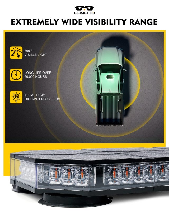 Led Rooftop Strobe Beacon Lights Magnetic Mount Emergency Warning Light Bar White Green Flashing For Tow Trucks Snowplow