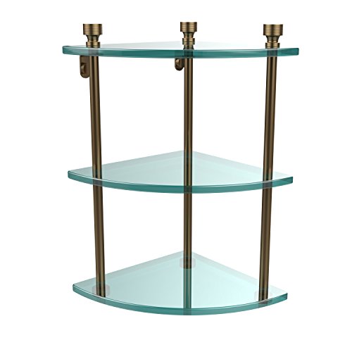 Allied Brass Ft-6-bbr Triple Corner Glass Shelf Brushed Bronze
