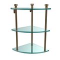 Allied Brass Ft-6-bbr Triple Corner Glass Shelf Brushed Bronze 