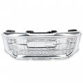 Kuafu Front Upper Grille Compatible With 2016-2018 Gmc Sierra 1500 Denali Style Chrome Bumper Hood Grill Silvery