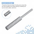 Uxcell Tungsten Carbide Rotary Files 1 8 3mm Shank 4 6mm Cutting Dia Double Cut Cylinder Grinding Cutter Tools For Wood Soft