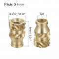 Uxcell Knurled Insert Nuts 120pcs M2 X 8mm L 3 5mm Od 3d Printing Brass Female Threadeds Heat Set Insert Embedment Nut