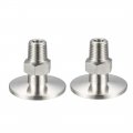 Uxcell Pipe Fitting 1 4 Pt Male Threaded To 57 Ferrule Stainless Steel Clamp Pack Of 2