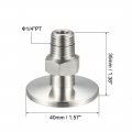 Uxcell Pipe Fitting 1 4 Pt Male Threaded To 57 Ferrule Stainless Steel Clamp Pack Of 2