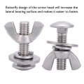 Vgeby 2 Pcs Butterfly Screw Stainless Steel Thumb Wing Hand Bolts Diving Supplies