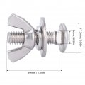 Vgeby 2 Pcs Butterfly Screw Stainless Steel Thumb Wing Hand Bolts Diving Supplies