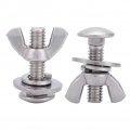 Vgeby 2 Pcs Butterfly Screw Stainless Steel Thumb Wing Hand Bolts Diving Supplies