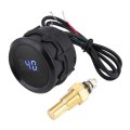 Digital Water Temperature Gauge 2 Inch 52mm Car Blue Led Kit With Temp Sensor Black Automotivereplacement Partslighting El