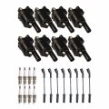 Ena Set Of 8 Ignition Coil And Platinum Spark Plug With Wire For Chevrolet Cadillac Gmc Suburban Express Silverado Cts Sierra 