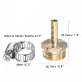 Uxcell Brass Hose Barb Fitting Straight 6mm X G1 2 Male Thread Pipe Connector With Stainless Steel Clamp Pack Of