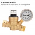 Tissting Rv Water Pressure Regulator Valve With Gauge 160psi Adjustable Reducer For 3 4in Garden Hose Thread And Nh Threads
