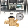 Tissting Rv Water Pressure Regulator Valve With Gauge 160psi Adjustable Reducer For 3 4in Garden Hose Thread And Nh Threads