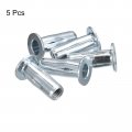 Uxcell 5 16-18 Multi-grip Rivet Nuts 5pcs Pre-bulbed Shank Flat Head Threaded Insert Nut Carbon Steel Plus For Construction