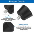 8pcs Thread Adjustable Levelling Feet 1 5 X 0 98 Rubber Furniture With M8 12mm Studs For Table Chair Floor Protector Black