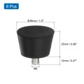8pcs Thread Adjustable Levelling Feet 1 5 X 0 98 Rubber Furniture With M8 12mm Studs For Table Chair Floor Protector Black
