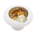 Music By Mucha Decorative High Gloss Ceramic Drawer Knob 