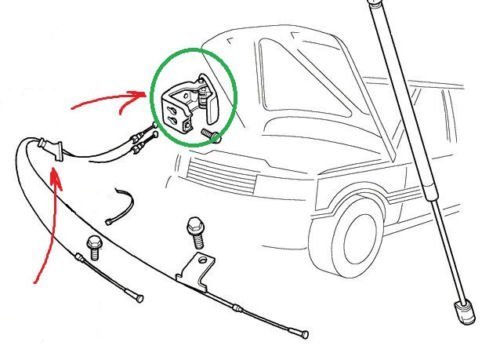 Hood Cable Lever Bonnet Release For Land Rover Range P38 1995-2002 Part Alr6989 Fsc10005