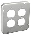 4-11 16 Inch Square 1 2 Raised Two Duplex Receptacle Industrial Surface Cover-2 Per Case 