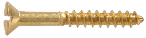 Brass Oval Head Slotted Wood Screws 8 X 1 In 40 Pack Model 1170 Gold Finish Partially Threaded Coarse Pitch