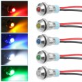 X Autohaux 5pcs 6mm 1 4 Car Interior Led Indicator Lights Ac Dc 12-24v Raised Head Signal Lamp With 150mm Cable Length