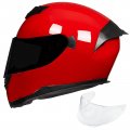 Ilm Full Face Motorcycle Helmet For Motocross Street Bike Dot Certified 2 Visors Model-317 Bright Red M 