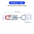 Uxcell 16 Pack Adjustable Toggle Clamp Metal Pull Latch 4001 Style Quick Release For Cabinet Box Trunk Case Red Not Included