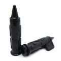 Flame Black Spike Non Slip Gel Rubber Hand Grip Throttle Boss For Most Motorcycles 1 In 25mm Handlebar Mt291-007-d-25