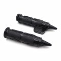 Flame Black Spike Non Slip Gel Rubber Hand Grip Throttle Boss For Most Motorcycles 1 In 25mm Handlebar Mt291-007-d-25
