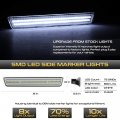 Vipmotoz White Led Strip Side Marker Light Rear Fender Parking Lamp For 2015-2023 Compatible With Dodge Challenger Chrome
