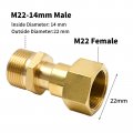 Hoypeyfiy Pressure Washer Swivel Joint Metric M22 14mm Thread 3000 Psi Kink Free Gun To Hose Fitting