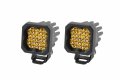 Diode Dynamics Stage Series C1 Yellow Sport Standard Led Pod Pair Flood W Amber Backlight 