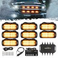 Partsam 24 Led Oval Emergency Amber Strobe Lights Kit For Truck Surface Mount W Digital Display Controller Side Mini Grille 