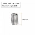 Uxcell Wire Thread Inserts 1 4-20 Unc 2 5d 304 Stainless Steel Helical Type Coiled Screw Repair Threaded Sleeve Sheath 10pcs